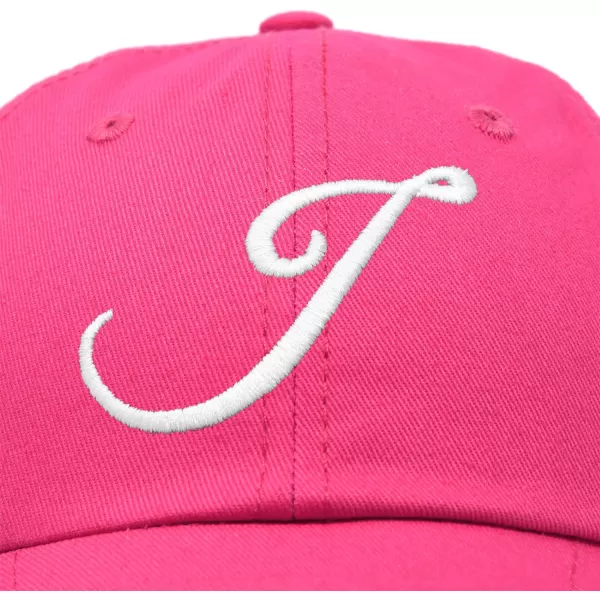 DALIX Initial Hat Letter J Womens Baseball Cap Monogram Cursive Embroider