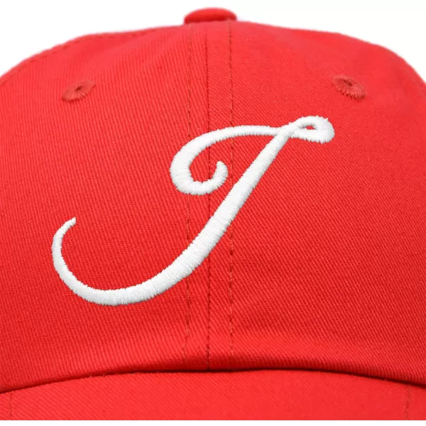 DALIX Initial Hat Letter J Womens Baseball Cap Monogram Cursive Embroider