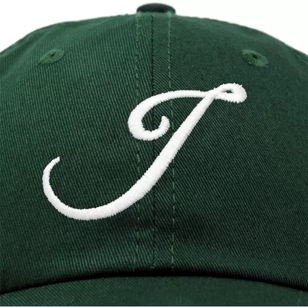DALIX Initial Hat Letter J Womens Baseball Cap Monogram Cursive Embroider