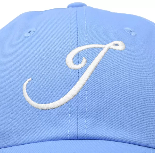 DALIX Initial Hat Letter J Womens Baseball Cap Monogram Cursive Embroider