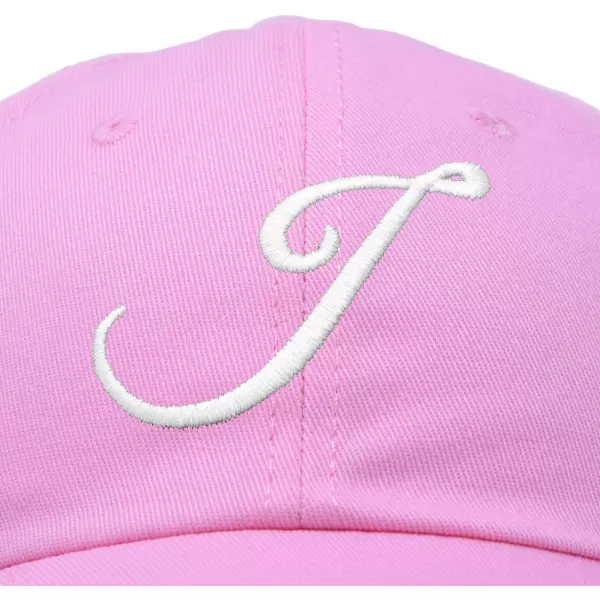 DALIX Initial Hat Letter J Womens Baseball Cap Monogram Cursive Embroider