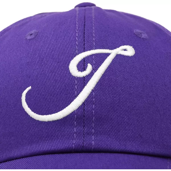 DALIX Initial Hat Letter J Womens Baseball Cap Monogram Cursive Embroider