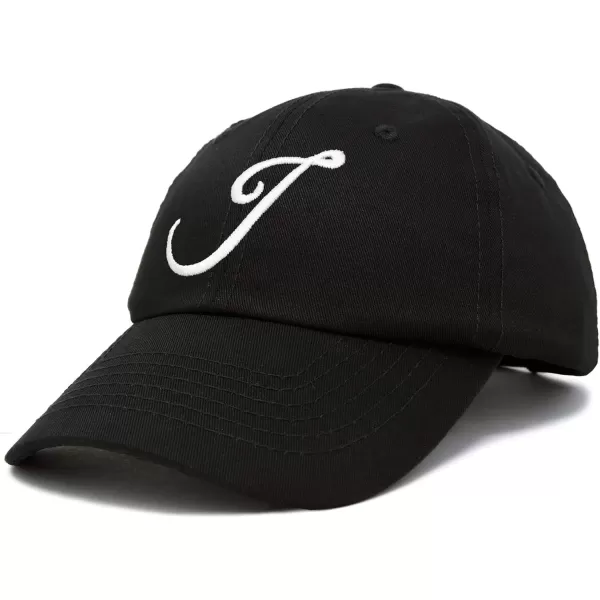 DALIX Initial Hat Letter J Womens Baseball Cap Monogram Cursive Embroider