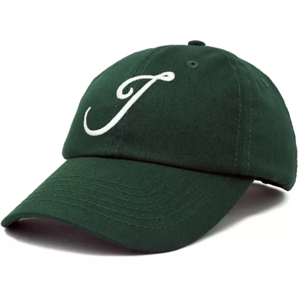 DALIX Initial Hat Letter J Womens Baseball Cap Monogram Cursive Embroider