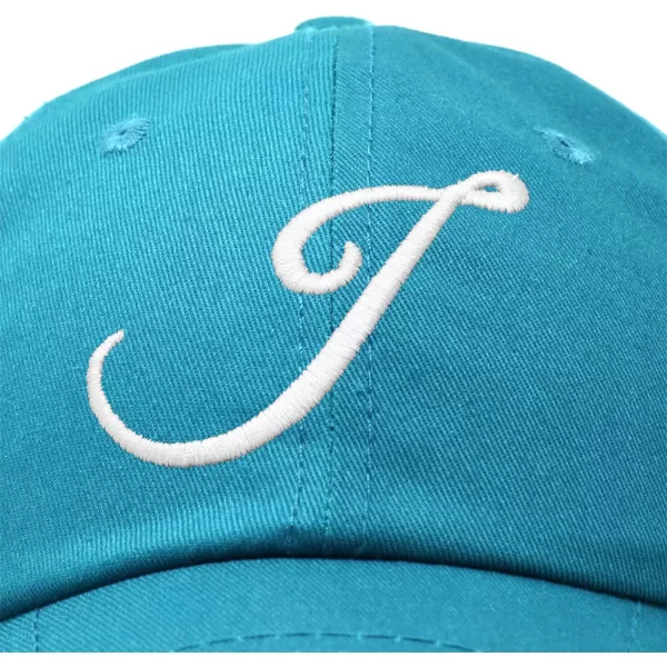 DALIX Initial Hat Letter J Womens Baseball Cap Monogram Cursive Embroider