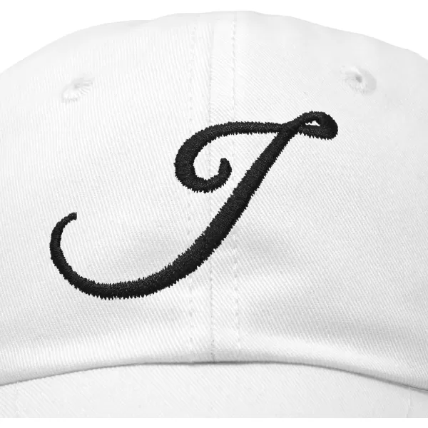 DALIX Initial Hat Letter J Womens Baseball Cap Monogram Cursive Embroider