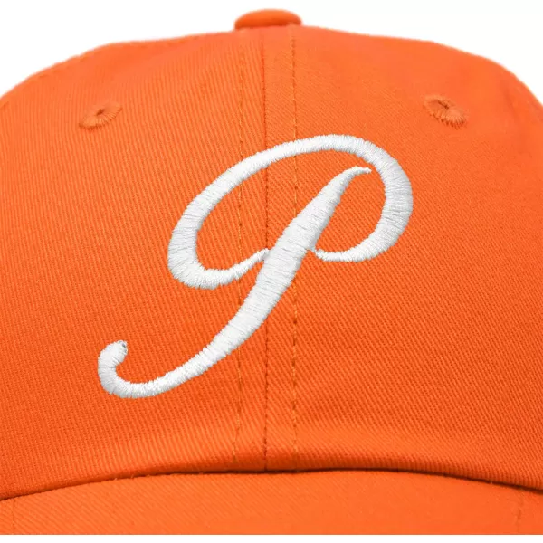 DALIX Initial Hat Letter P Womens Baseball Cap Monogram Cursive Embroider