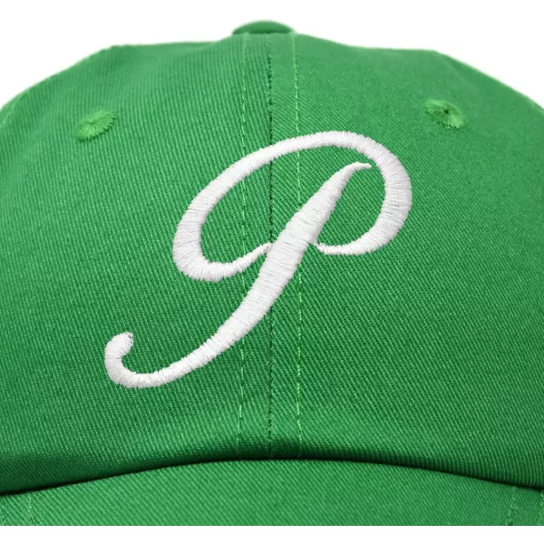 DALIX Initial Hat Letter P Womens Baseball Cap Monogram Cursive Embroider