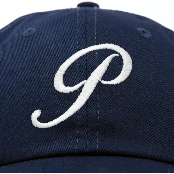DALIX Initial Hat Letter P Womens Baseball Cap Monogram Cursive Embroider
