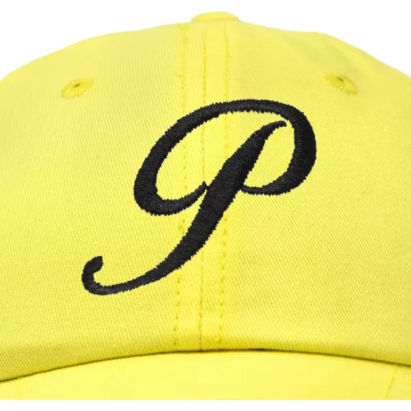 DALIX Initial Hat Letter P Womens Baseball Cap Monogram Cursive Embroider