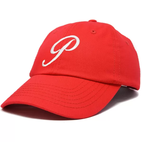 DALIX Initial Hat Letter P Womens Baseball Cap Monogram Cursive Embroider