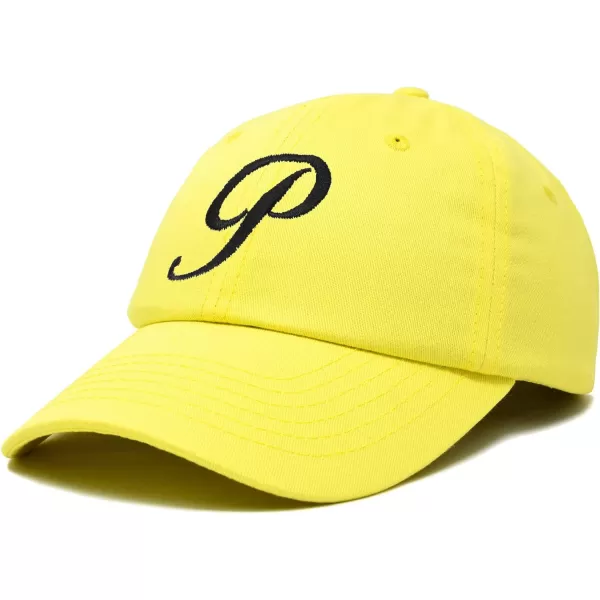 DALIX Initial Hat Letter P Womens Baseball Cap Monogram Cursive Embroider