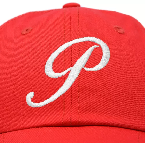 DALIX Initial Hat Letter P Womens Baseball Cap Monogram Cursive Embroider