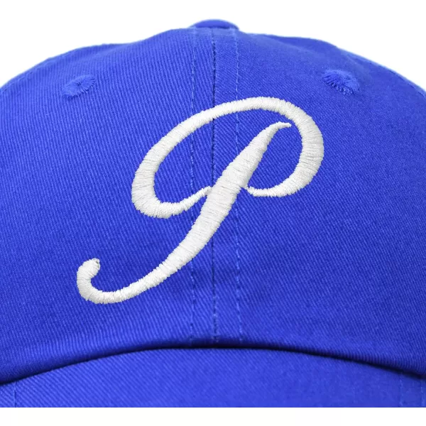 DALIX Initial Hat Letter P Womens Baseball Cap Monogram Cursive Embroider