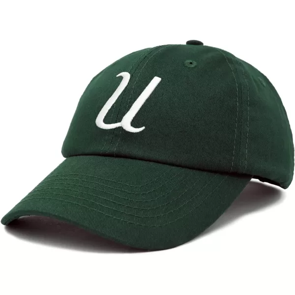 DALIX Initial Hat Letter U Womens Baseball Cap Monogram Cursive Embroider