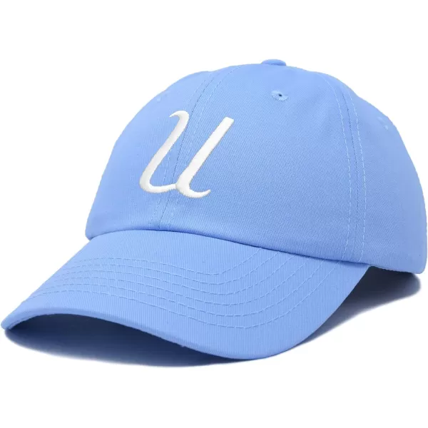 DALIX Initial Hat Letter U Womens Baseball Cap Monogram Cursive Embroider