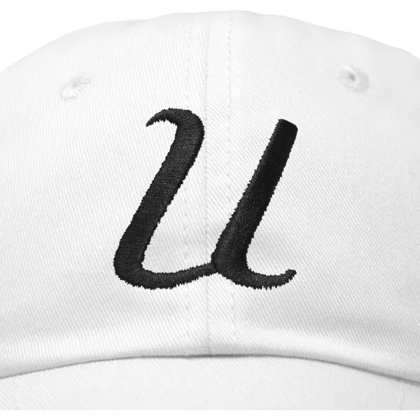 DALIX Initial Hat Letter U Womens Baseball Cap Monogram Cursive Embroider