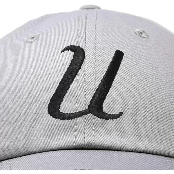DALIX Initial Hat Letter U Womens Baseball Cap Monogram Cursive Embroider