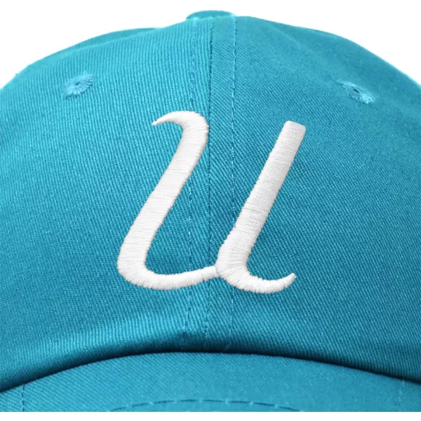 DALIX Initial Hat Letter U Womens Baseball Cap Monogram Cursive Embroider