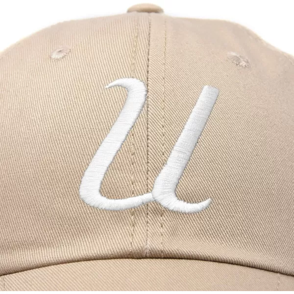 DALIX Initial Hat Letter U Womens Baseball Cap Monogram Cursive Embroider