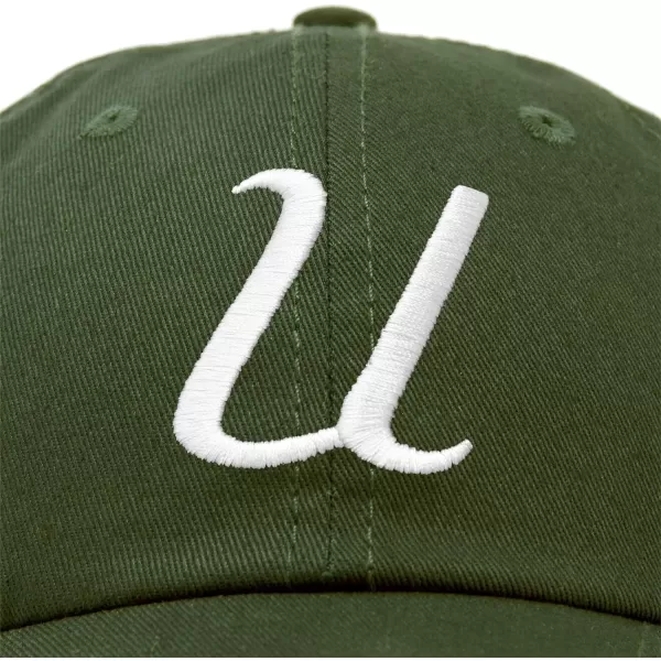 DALIX Initial Hat Letter U Womens Baseball Cap Monogram Cursive Embroider