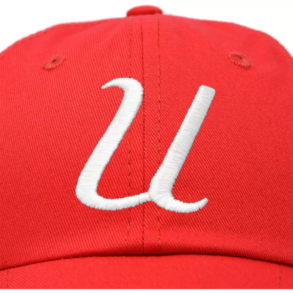 DALIX Initial Hat Letter U Womens Baseball Cap Monogram Cursive Embroider