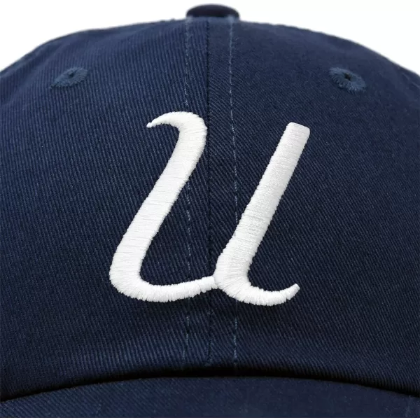 DALIX Initial Hat Letter U Womens Baseball Cap Monogram Cursive Embroider
