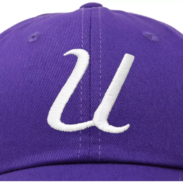 DALIX Initial Hat Letter U Womens Baseball Cap Monogram Cursive Embroider