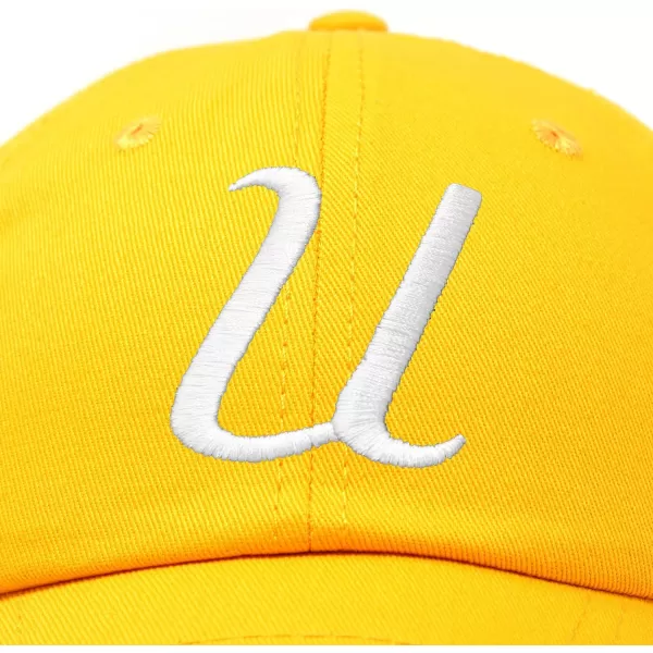 DALIX Initial Hat Letter U Womens Baseball Cap Monogram Cursive Embroider