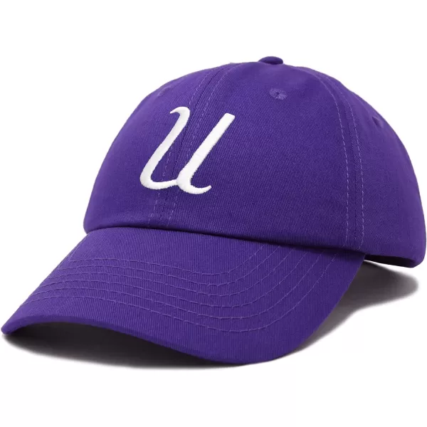 DALIX Initial Hat Letter U Womens Baseball Cap Monogram Cursive Embroider