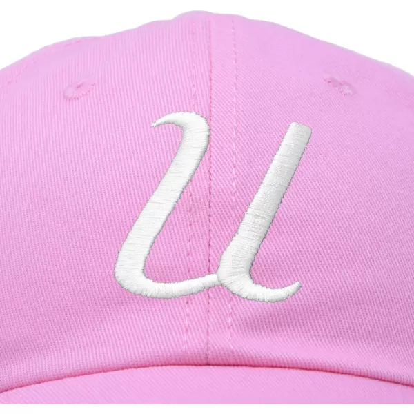 DALIX Initial Hat Letter U Womens Baseball Cap Monogram Cursive Embroider