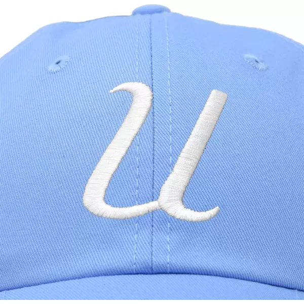 DALIX Initial Hat Letter U Womens Baseball Cap Monogram Cursive Embroider
