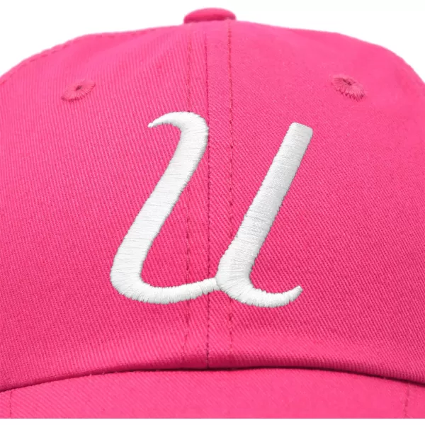 DALIX Initial Hat Letter U Womens Baseball Cap Monogram Cursive Embroider