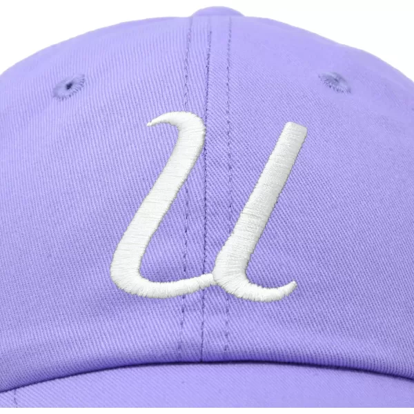 DALIX Initial Hat Letter U Womens Baseball Cap Monogram Cursive Embroider
