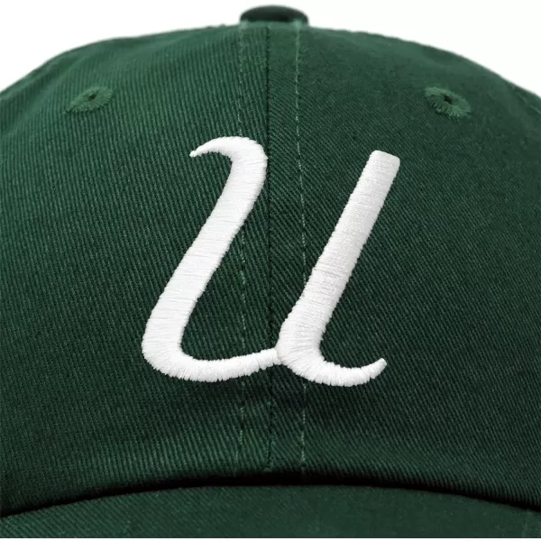 DALIX Initial Hat Letter U Womens Baseball Cap Monogram Cursive Embroider