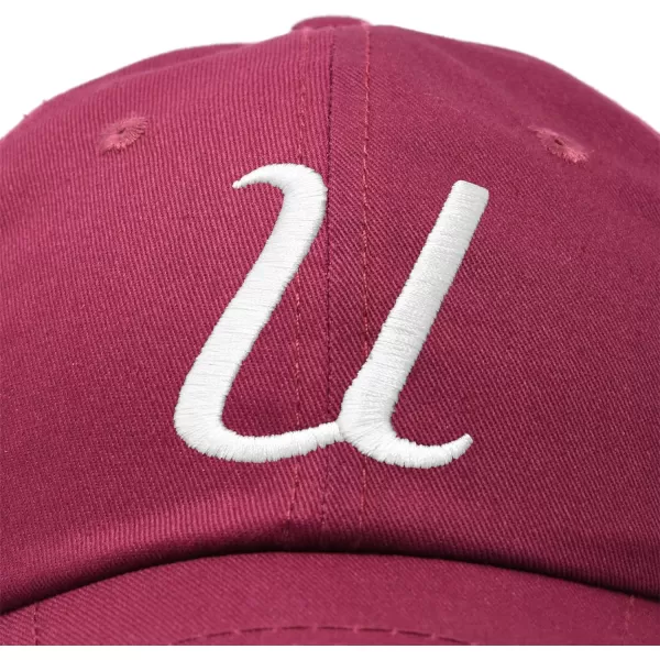DALIX Initial Hat Letter U Womens Baseball Cap Monogram Cursive Embroider