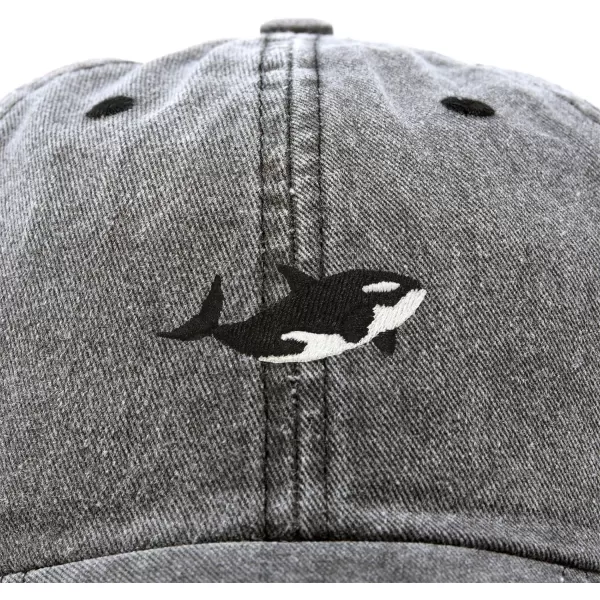 DALIX Killer Whale Hat Orca Marine Life Washed Cotton Baseball Cap