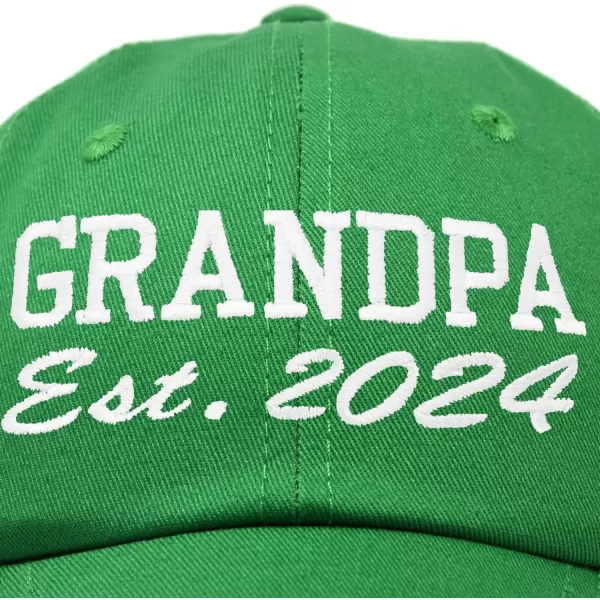 DALIX New Grandpa Hat Est 2024 Fun Gift Embroidered Dad Hat Cotton Cap