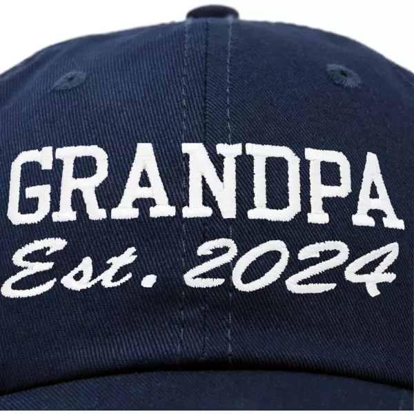 DALIX New Grandpa Hat Est 2024 Fun Gift Embroidered Dad Hat Cotton Cap