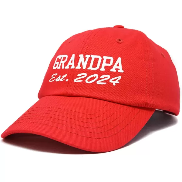 DALIX New Grandpa Hat Est 2024 Fun Gift Embroidered Dad Hat Cotton Cap