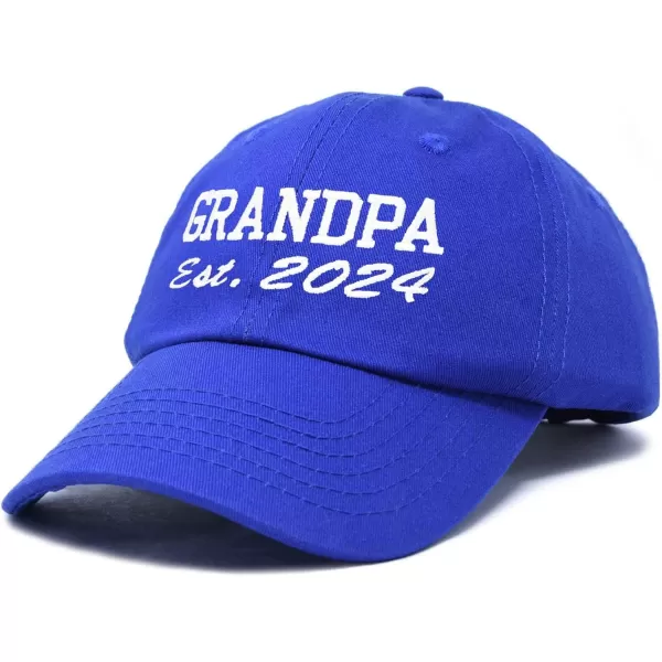 DALIX New Grandpa Hat Est 2024 Fun Gift Embroidered Dad Hat Cotton Cap