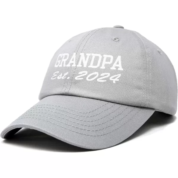 DALIX New Grandpa Hat Est 2024 Fun Gift Embroidered Dad Hat Cotton Cap