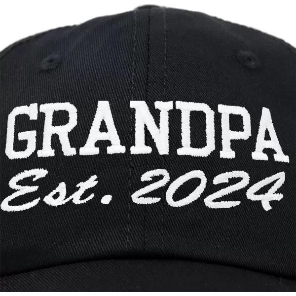 DALIX New Grandpa Hat Est 2024 Fun Gift Embroidered Dad Hat Cotton Cap