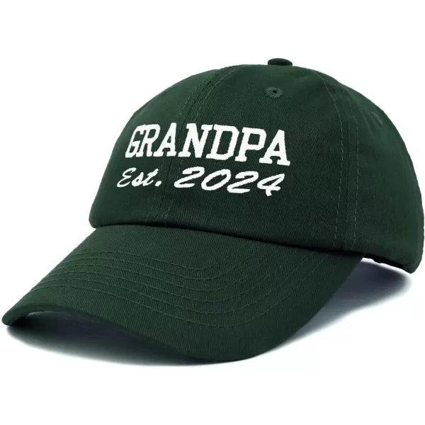 DALIX New Grandpa Hat Est 2024 Fun Gift Embroidered Dad Hat Cotton Cap