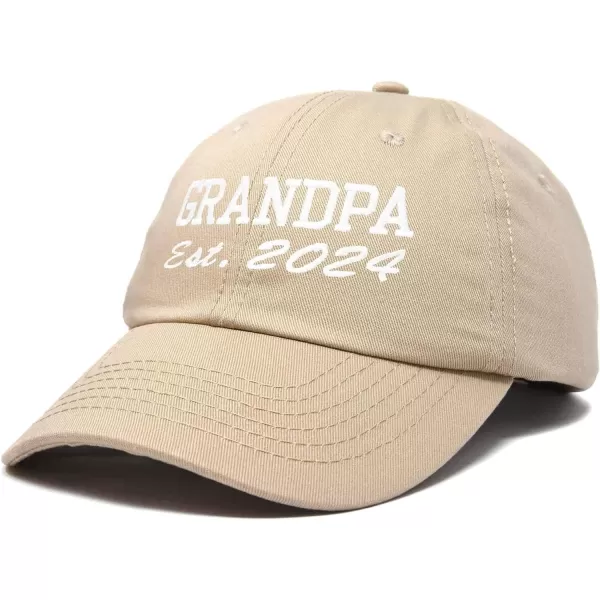 DALIX New Grandpa Hat Est 2024 Fun Gift Embroidered Dad Hat Cotton Cap