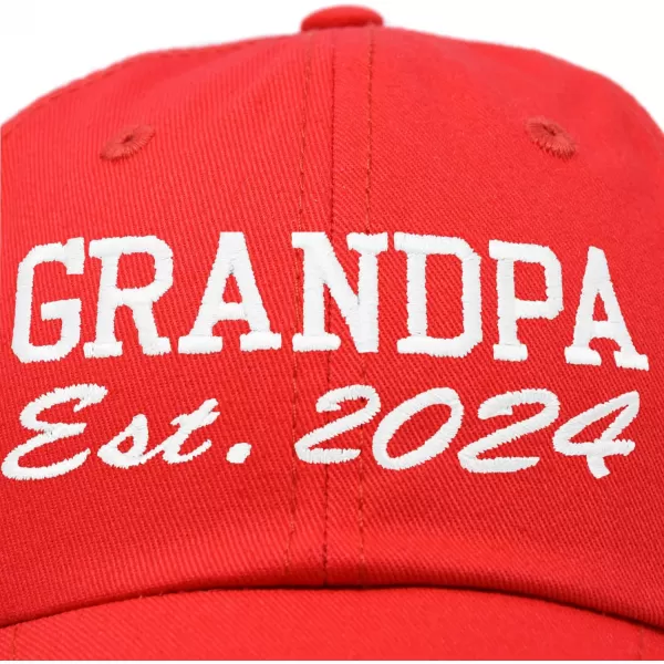 DALIX New Grandpa Hat Est 2024 Fun Gift Embroidered Dad Hat Cotton Cap