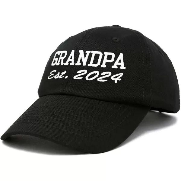 DALIX New Grandpa Hat Est 2024 Fun Gift Embroidered Dad Hat Cotton Cap