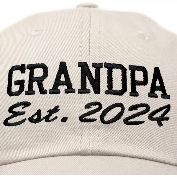 DALIX New Grandpa Hat Est 2024 Fun Gift Embroidered Dad Hat Cotton Cap