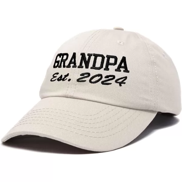 DALIX New Grandpa Hat Est 2024 Fun Gift Embroidered Dad Hat Cotton Cap