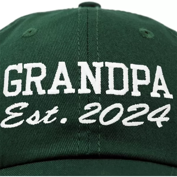 DALIX New Grandpa Hat Est 2024 Fun Gift Embroidered Dad Hat Cotton Cap